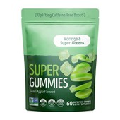 SuperGummes uzdizanje kofeina Besplatno Zelena jabuka Aromatizirana superFood Gummies